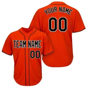 Custom-Orange-Baseball-Jersey-with-Black Custom Orange Baseball Jersey with Black