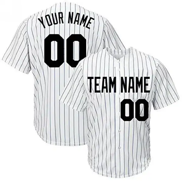 Custom-Pinstripe-Baseball-Jersey-with-Black Custom Pinstripe Baseball Jersey with Black