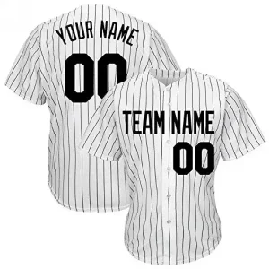 Custom-Pinstripe-Baseball-Jersey-with-Navy Custom Pinstripe Baseball Jersey with Navy