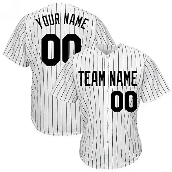 Custom Pinstripe Baseball Jersey with Navy