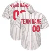 Custom Pinstripe Baseball Jersey with Red