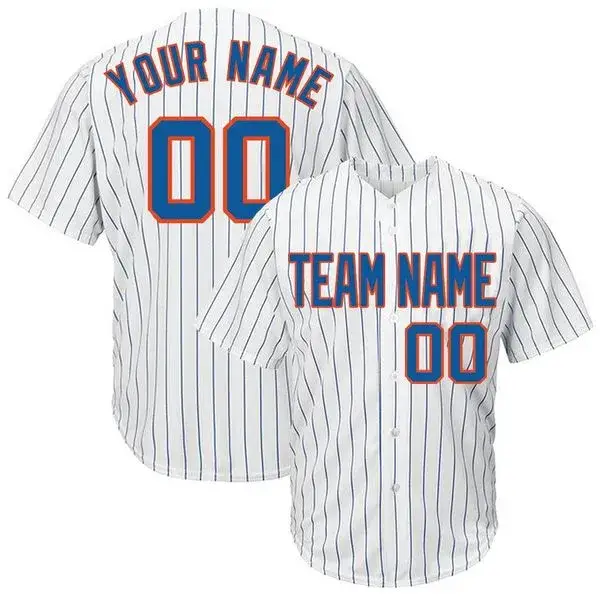 Custom Pinstripe Baseball Jersey with Royal